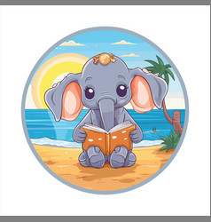 Elephant Cute Funny Cartoon Kawaii Watercolor