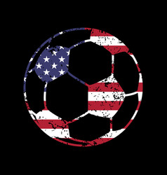 Grunge Soccer Ball With Usa Flag