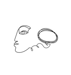 Woman Silhouette Face With Comment As Line