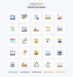 Creative Work From Home 25 Flat Icon Pack