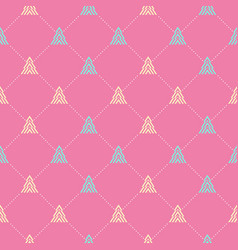 Christmas Tree Pattern Seamless Pink Background