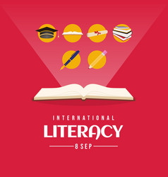 International Literacy Day Banner With College