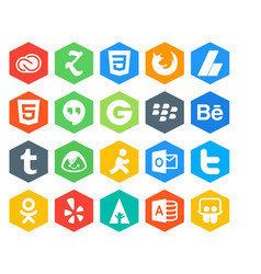 20 Social Media Icon Pack Including Outlook