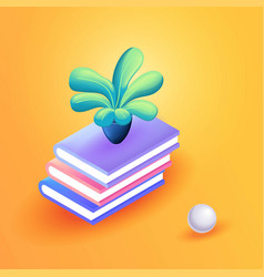 3d Isometric Cartoon Stack Of Books