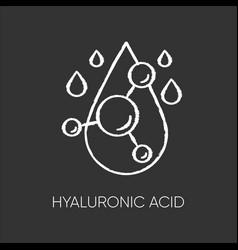 Hyaluronic Acid Chalk White Icon On Black