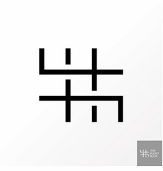 Letter Hh Double H Sans Serif Line Font Ornament