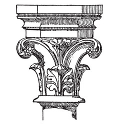 Capital 16th Century Vintage Engraving