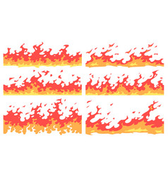 Cartoon Fire Border Flame Divider Bright Fire