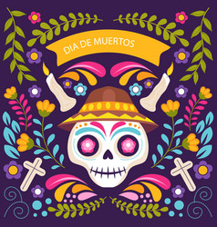 Flat Dia De Muertos Celebration