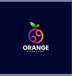 Logo Orange Gradient Line Art Style