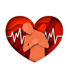 Man Holding Chest Over Heart Attack Symbol