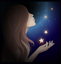 Woman And Stars