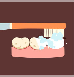 Brushing Teeth Dental Care Flat