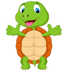 Turtle cartoon holding blank sign Royalty Free Vector Image