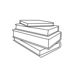 Stack Of Books Line Art For Literacy Day