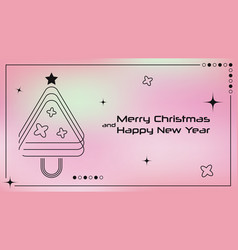 Y2k Merry Christmas Retro Banner In Abstract