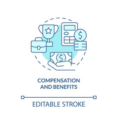 Compensation And Benefits Turquoise Concept Icon