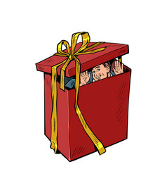 Man Husband Red Gift Box Christmas Or Birthday