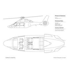 Outline Private Helicopter Interior Isolated