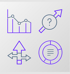 Set Line Pie Chart Infographic Arrow And Icon