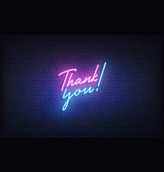 Thank You Neon Sign Glowing Neon Lettering