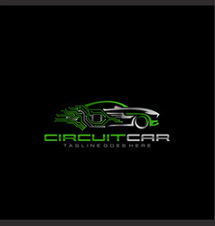 High Tech Car Logo Concept Chip Circuit Board