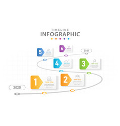 Infographic 6 Steps Timeline Diagram With Roadmap