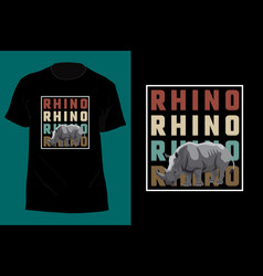 Rhino T Shirt Design Retro Vintage