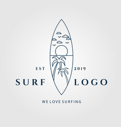 Surf Line Art Logo Icon And Symbol