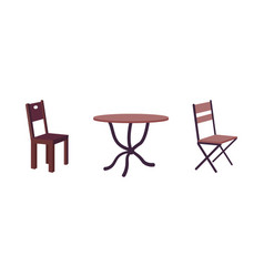 Contemporary Cafe Furniture Flat Color Object Set