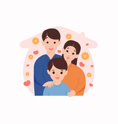 Happy Family With Kids Together Colorful