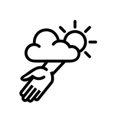 Helping Hand From God Icon Outline