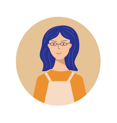 Woman With Glasses Porter Character Smiling Face