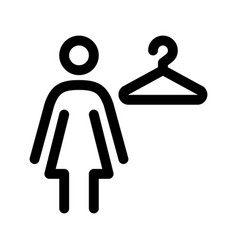 Women Changing Room Line Icon