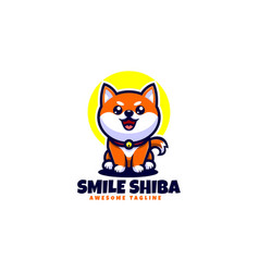 Logo Smile Shiba Mascot Cartoon Style