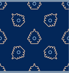 Line Hive For Bees Icon Isolated Seamless Pattern