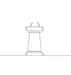 Single Continuous Line Drawing Podium With Two