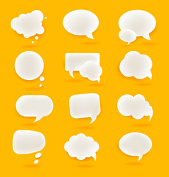 Speech Bubble Set Isolated Yellow Background