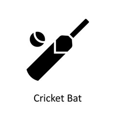 Cricket Bat Solid Icon Design