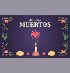 Dia De Los Muertos Horizontal Banner With Ofrenda