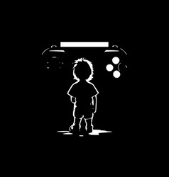 Gamer - Black And White Isolated Icon