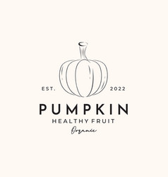 Pumpkin Fruit Line Art Logo Minimalist