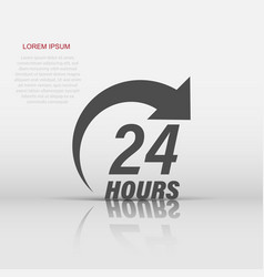 24 Hours Service Icon In Flat Style All Day