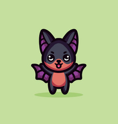 Cute Bat Cartoon Mascot Animal Logo Design