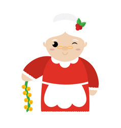 Isolated Mrs Claus Cartoon