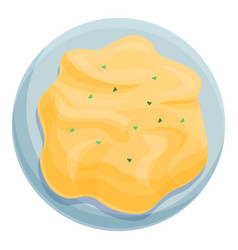 Plate Potato Puree Icon Cartoon Style