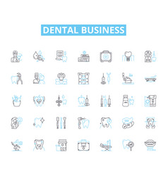 Dental Business Linear Icons Set Braces Teeth