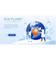 Eco Planet Flat Landing Page With Header Clean