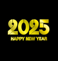 Happy New Year 2025 Black Background