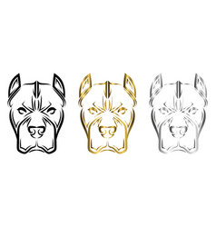 Line Art Of Pitbull Dog Head Good Use For Symbol